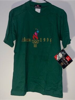 Olympic T Shirt 1996 Atlanta Centennial Olympics Embroidered New Tags Vintage S